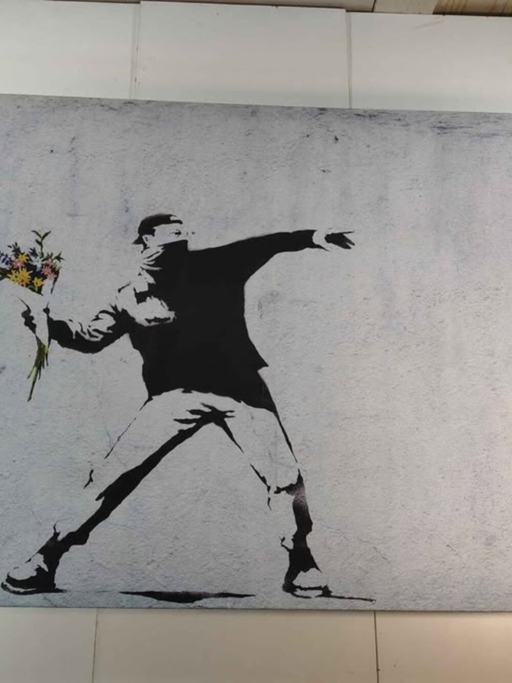 Banksy Flower Thrower Love Is In The Air Canvas Art Print